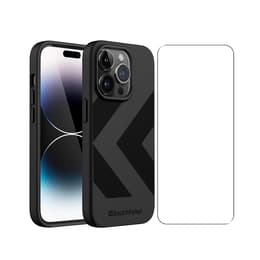 Back Market Obal iPhone 14 Pro a ochranný displej - Recyklovaný plast - čierna (Chevron)