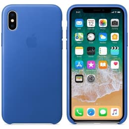 Apple Obal iPhone X / XS - Koža Modrá