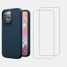 Obal iPhone 14 Pro Max a 2 ochranna obrazovky - TPU - Modrá