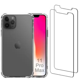 Obal iPhone 11 Pro Max a 2 ochranna obrazovky - Recyklovaný plast - Priehľadná