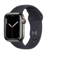 Apple Watch (Series 7) 2021 GPS + mobilná sieť 41mm - Nerezová Sivá - Sport band Čierna