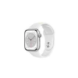 Apple Watch (Series 8) 2022 GPS 41mm - Hliníková Strieborná - Sport band Biela