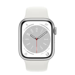 Apple Watch (Series 8) 2022 GPS 41mm - Hliníková Strieborná - Sport band Biela