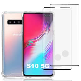 Obal Galaxy S10 5G a 2 ochranna obrazovky - Recyklovaný plast - Priehľadná