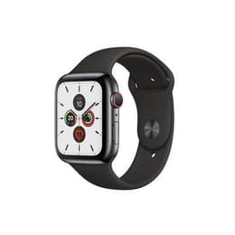 Apple Watch (Series 5) 2019 GPS + mobilná sieť 44mm - Nerezová Strieborná - Sport band Čierna