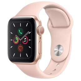 Apple Watch Series 5 (2019) GPS + mobilná sieť 40 mm - Nerezová Zlatá - Sport band Ružová