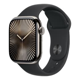 Apple Watch Series 10 (2024) GPS + mobilná sieť 46 mm - Titánová Prírodný - Sport band Čierna