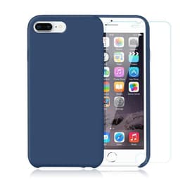 Obal iPhone 7 Plus/8 Plus a 2 ochranna obrazovky - Silikón - Kobaltovo modrá