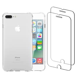 Obal iPhone 7 Plus/iPhone 8 Plus a 2 ochranna obrazovky - Recyklovaný plast - Priehľadná
