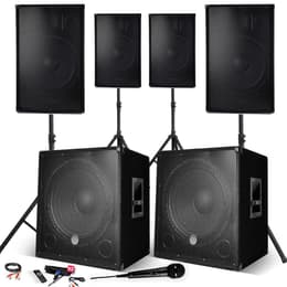 Bluetooth Reproduktor Bm Sonic Système Sonorisation 4400W Complet, 4 Enceintes, 2 Subwoofers USB/BLUETOOTH CABLE PC + Pieds, Prestations, Micro SONO DJ PA BAR - Čierna