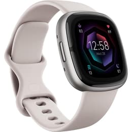Smart hodinky Fitbit Sense 2, Lunar White/Platinum á á - Sivá