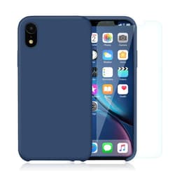 Obal iPhone XR a 2 ochranna obrazovky - Silikón - Kobaltovo modrá