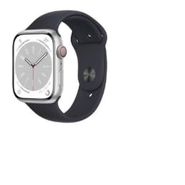 Apple Watch (Series 8) 2022 GPS + mobilná sieť 45mm - Nerezová Strieborná - Sport band Čierna