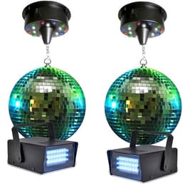 Audio príslušenstvo 2 Boules à facettes 20cm + moteurs 18 LED + 2 Mini strobe Lytor