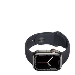 Apple Watch (Series 7) 2021 GPS + mobilná sieť 45mm - Nerezová Grafitová - Sport band Čierna