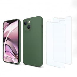 Obal iPhone 13 a 2 ochranna obrazovky - Silikón - Zelená