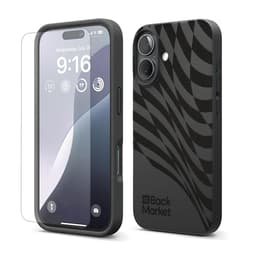 Back Market Obal iPhone 16 a ochranný displej - Recyklovaný plast - Čierna