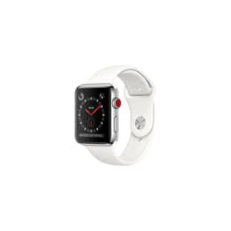 Apple Watch (Series 3) 2017 38mm - Nerezová Strieborná - Sport Loop Biela