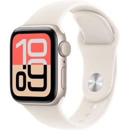 Apple Watch (2025) GPS 44 mm - Hliníková Starlight - Sport band Biela