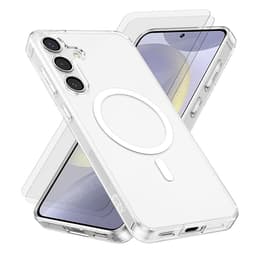 Obal Galaxy S24 Plus a 2 ochranna obrazovky - Silikón - Priehľadná