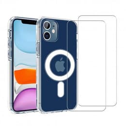 Obal iPhone 12 Mini a 2 ochranna obrazovky - TPU - Priehľadná