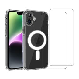 Obal iPhone 16 a 2 ochranna obrazovky - TPU - Priehľadná