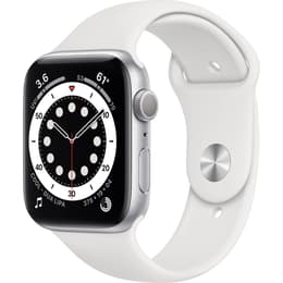 Apple Watch (Series 6) 2020 GPS 44mm - Hliníková Strieborná - Sport Loop Biela