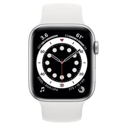 Apple Watch (Series 6) 2020 GPS 44mm - Hliníková Strieborná - Sport Loop Biela