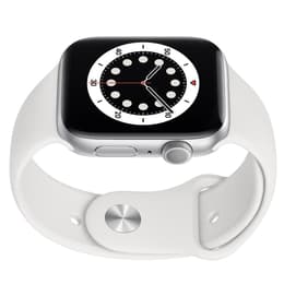 Apple Watch Series 6 (2020) GPS 44 mm - Hliníková Strieborná - Sport band Biela