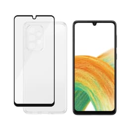 Obal Galaxy A33 5G a ochranný displej - Silikón - Priehľadná