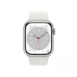 Apple Watch Series 8 (2022) GPS 45 mm - Nerezová Strieborná - Sport band Biela