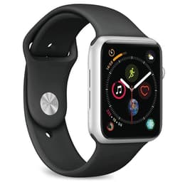 Apple Watch Series 4 (2018) GPS + mobilná sieť 44 mm - Hliníková Strieborná - Sport band Čierna
