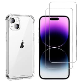Obal iPhone 15 Plus a 2 ochranna obrazovky - TPU - Priehľadná