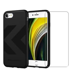 Back Market Obal iPhone 7/8/SE 2020/2022 a ochranný displej - Recyklovaný plast - čierna (Chevron)
