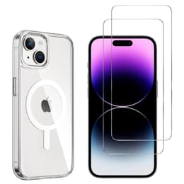 Obal iPhone 15 Plus a 2 ochranna obrazovky - TPU - Priehľadná