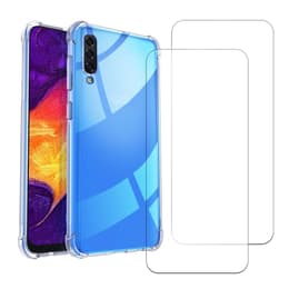Obal Galaxy A50 a 2 ochranna obrazovky - TPU - Priehľadná