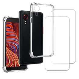 Obal Galaxy Xcover 5 a 2 ochranna obrazovky - TPU - Priehľadná