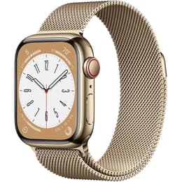 Apple Watch Series 8 (2022) GPS + mobilná sieť 41 mm - Nerezová Zlatá - Milanese loop Zlatá