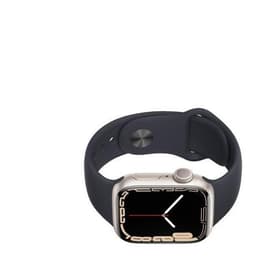 Apple Watch (Series 7) 2021 GPS + mobilná sieť 45mm - Hliníková Starlight - Sport band Čierna