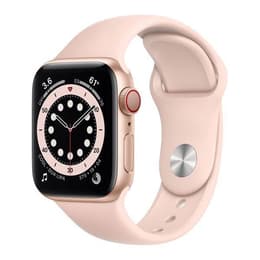Apple Watch (Series 6) 2020 GPS + mobilná sieť 44mm - Nerezová Zlatá - Sport band Ružová