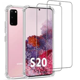 Obal Galaxy S20 a ochranný displej - Silikón - Priehľadná