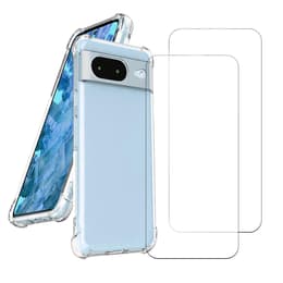 Obal Google Pixel 8 a 2 ochranna obrazovky - TPU - Priehľadná