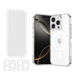 Obal iPhone 16 Pro Max a 2 ochranna obrazovky - TPU - Priehľadná