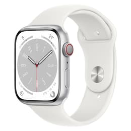Apple Watch (Series 8) 2022 GPS + mobilná sieť 45mm - Hliníková Strieborná - Sport band Biela