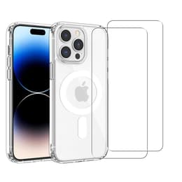 Obal iPhone 15 Pro a 2 ochranna obrazovky - TPU - Priehľadná