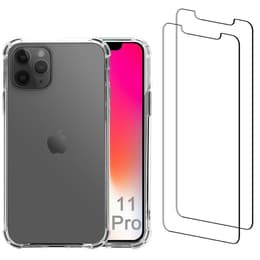 Obal iPhone 11 Pro a 2 ochranna obrazovky - Recyklovaný plast - Priehľadná