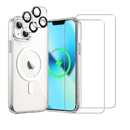 Obal iPhone 13 mini a 2 ochranna obrazovky - TPU - Priehľadná