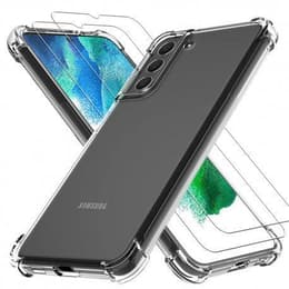 Obal Galaxy S22 Plus 5G a 2 ochranna obrazovky - Silikón - Priehľadná