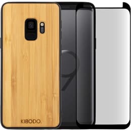 Obal Galaxy S9 a ochranný displej - Drevo - Hnedá