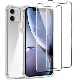 Obal iPhone 11 a 2 ochranna obrazovky - TPU - Priehľadná